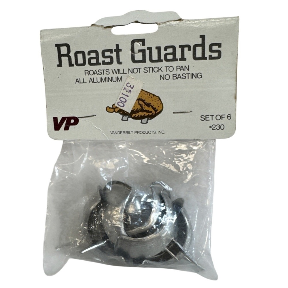 Vintage‎ Vanderbilt Roast Guards Set of 6 Aluminum Meat Lifters No Stick 230 NOS